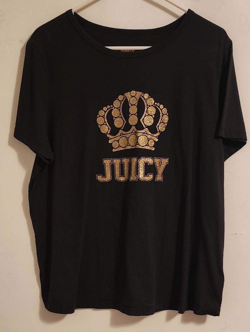 Juicy Couture Black Tee with Gold Crown Logo, Size 1X, Perfect Conditon!!